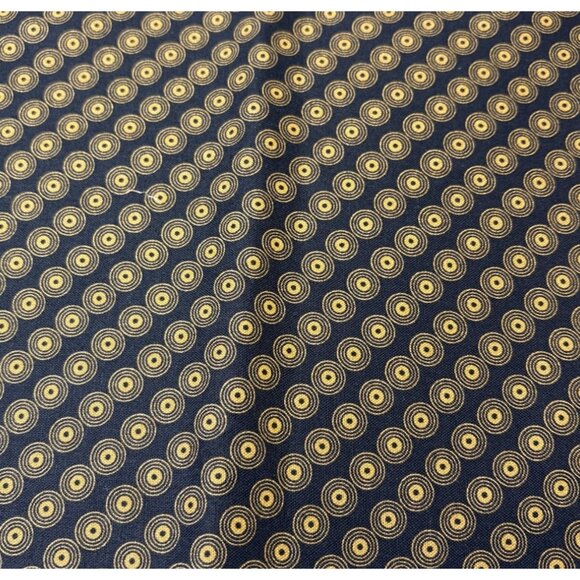 Andover Fabrics 19x44” Black & Gold Cotton Fabric Retro Bullseye Design - Picture 1 of 11